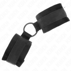 manchettes débutant fourrure 25 cm avec o-ring 4 cm noir ajustable 15-25 cm