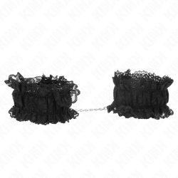 attache-poignets élastiques en dentelle noir