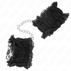 attache-poignets élastiques en dentelle noir