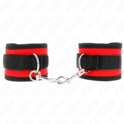 appareils-poignets à crochet et boucle en nylon rouge-noir modèle 2 réglable 18-35 cm x 6 cm