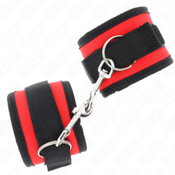 appareils-poignets à crochet et boucle en nylon rouge-noir modèle 2 réglable 18-35 cm x 6 cm