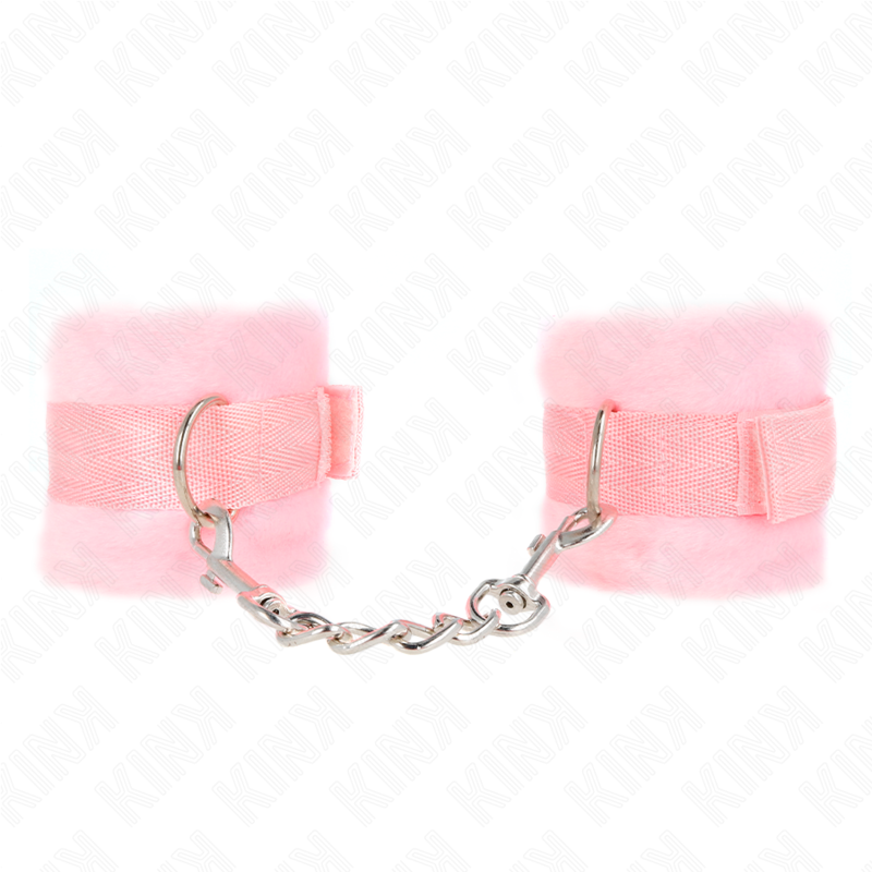 manchettes débutant en fourrure rose 30 x 7 cm