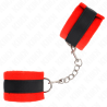 manchettes débutant en fourrure noir-rouge 30 x 7 cm