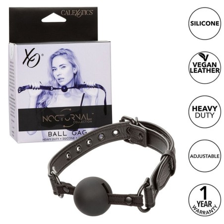 nocturnal bâillon à boule en silicone noir
