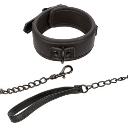 nocturnal collier et laisse en cuir réglable noir