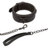 nocturnal collier et laisse en cuir réglable noir