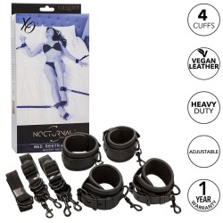 nocturnal ceinture de lit réglable en cuir noir