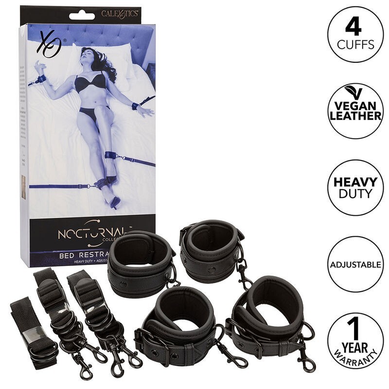 nocturnal ceinture de lit réglable en cuir noir nocturnal ceinture de lit réglable en cuir noir