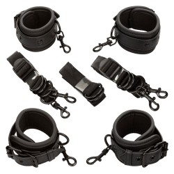 nocturnal ceinture de lit réglable en cuir noir