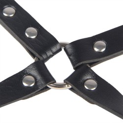 953690 menottes avec ceinture de bondage noire taille unique