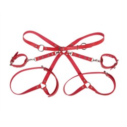 953706 menottes avec ceinture de bondage rouge taille unique