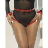 953706 menottes avec ceinture de bondage rouge taille unique