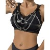 953713 ceinture punk bondage boucle métal noire taille unique
