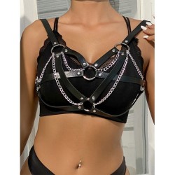 953713 ceinture punk bondage boucle métal noire taille unique