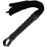 fouet de bondage noir avec manche en cuir