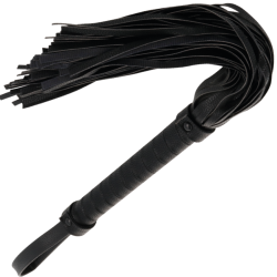 fouet de bondage noir 42cm cuir