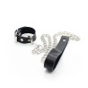 collier pénis et bracelet en cuir avec chaîne métallique