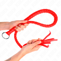 fouet serpent avec anneau rouge 65 cm