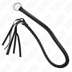 fouet serpent avec anneau à main noir 65 cm