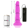 dildo vibrant flexible violet 23 cm -o- 4.3 cm