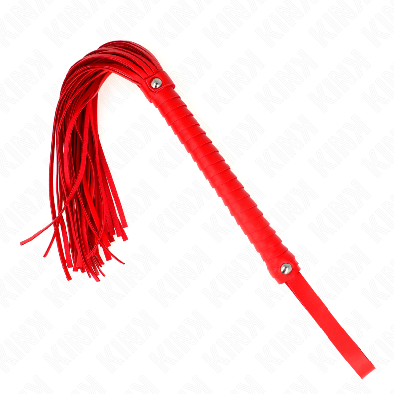 fouet avec manche texturé rouge 48,5 cm