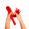 fouet avec manche texturé rouge 48,5 cm