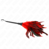 plumes de poulet tickle en forme de corne rouge 36 cm