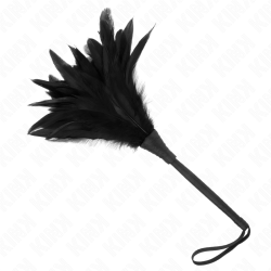 plumes de poulet tickle en forme de corne noire 36 cm