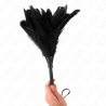 plumes de poulet tickle en forme de corne noire 36 cm