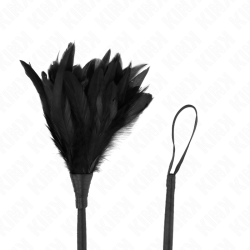 plumes de poulet tickle en forme de corne noire 36 cm