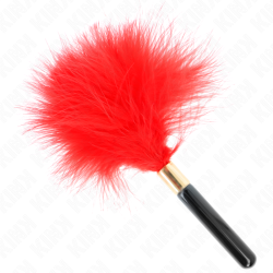 plumes chacoules en métal rouge or 18 cm