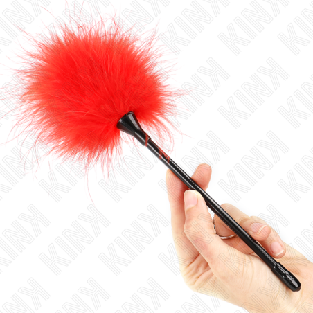 plumes tickle rouges utilisées pour le kit bondage 27 cm