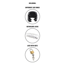 extreme cage de chasteté silicone taille l noir