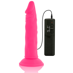 dildo souple avec vibration rose 23 cm -o- 4.3 cm