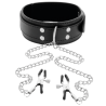 collier avec pinces  nipple noir