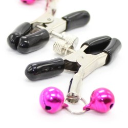 pinces  tétons avec cloche rose