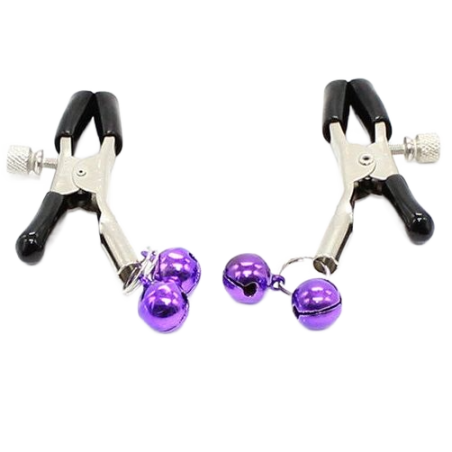 pinces à tétons avec cloche lilas