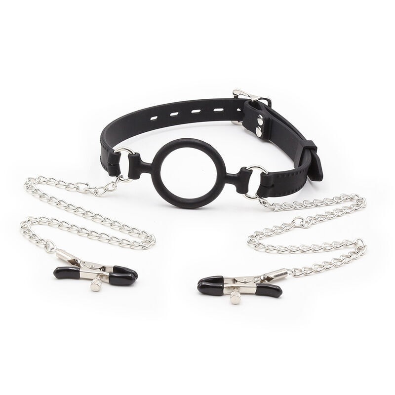 ring gag avec chaînes et pinces à télénols ring gag avec chaînes et pinces à télénols