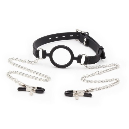 ring gag avec chaînes et pinces à télénols