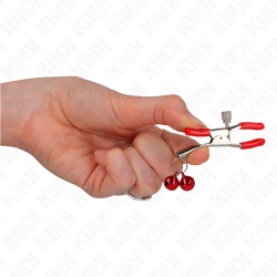 pince à meton double cloche rouge rouge 6 cm