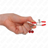 pince à meton double cloche rouge rouge 6 cm