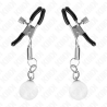pinces à meton billes de verre argent 6 cm