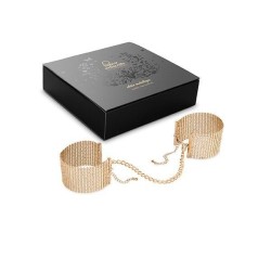 désir métallique menottes maille métal doré