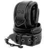 menottes de cheville ajustables cuir noir