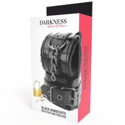 menottes ajustables en cuir noir avec cadenas