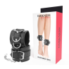 menottes de cheville ajustables en cuir noir
