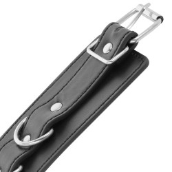 menottes de cheville ajustables en cuir noir