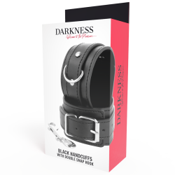 menottes réglables noires avec double ruban de renfort