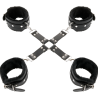 menottes en cuir pour pieds et mains noir