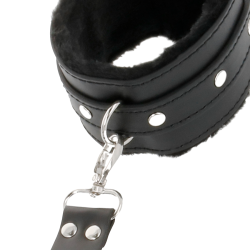 menottes en cuir pour pieds et mains noir